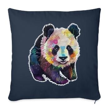 BÉBÉ PANDA AQUARELLE - Housse de coussin décorative 45 x 45 cm - bleu marine - Devant