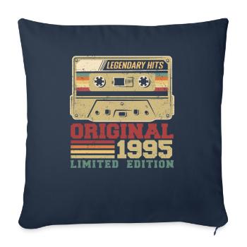 Original 1995 Vintage Anniversaire Cadeau 1995 - Housse de coussin décorative 45 x 45 cm - bleu marine - Devant