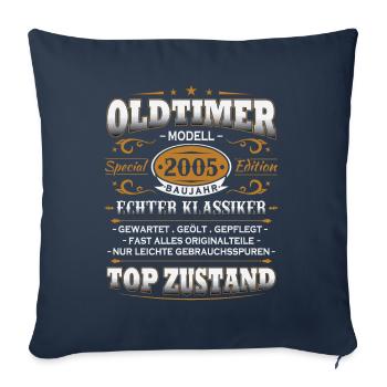 Oldtimer Baujahr 2005 Jahrgang Geburtstag Geschenk - Sofakissenbezug 45 x 45 cm - Navy - Vorne