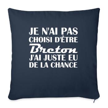 Je suis bretonne / Humour cadeau bretonne - Housse de coussin décorative 45 x 45 cm - bleu marine - Devant