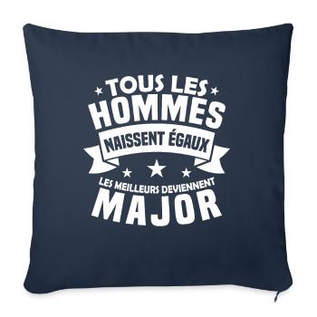 Les meilleurs deviennent major - Housse de coussin décorative 45 x 45 cm - bleu marine - Devant