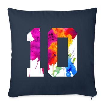 NUMÉRO 10 ANS 10E ANNIVERSAIRE - Housse de coussin décorative 45 x 45 cm - bleu marine - Devant