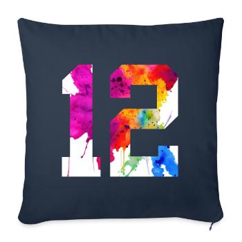 NUMBER 12 YEARS OLD 12TH BIRTHDAY - Sofa pillowcase 17,3'' x 17,3'' (45 x 45 cm) - navy - Front