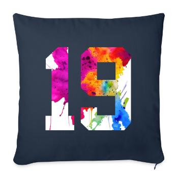 NUMMER 19 JAHRE ALT 19. GEBURTSTAG - Sofakissenbezug 45 x 45 cm - Navy - Vorne