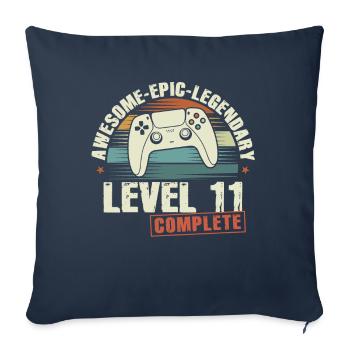 Level 11 Complete 11th Birthday Gift - Sofa pillowcase 17,3'' x 17,3'' (45 x 45 cm) - navy - Front