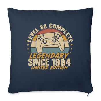 Niveau 30 complète légendaire depuis 1994 - Housse de coussin décorative 45 x 45 cm - bleu marine - Devant