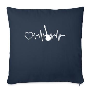 Guitar Heartbeat - Sofa pillowcase 17,3'' x 17,3'' (45 x 45 cm) - navy - Front