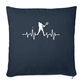 Battement de cœur de tennis - Housse de coussin décorative 45 x 45 cm - bleu marine - Devant