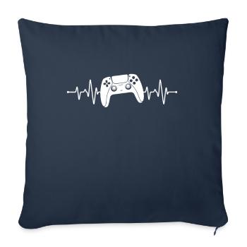 Battement de cœur du joueur - Housse de coussin décorative 45 x 45 cm - bleu marine - Devant