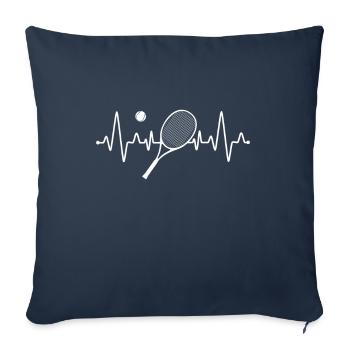 Battement de cœur de tennis - Housse de coussin décorative 45 x 45 cm - bleu marine - Devant