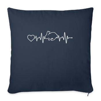 Battement de cœur des lapins - Housse de coussin décorative 45 x 45 cm - bleu marine - Devant