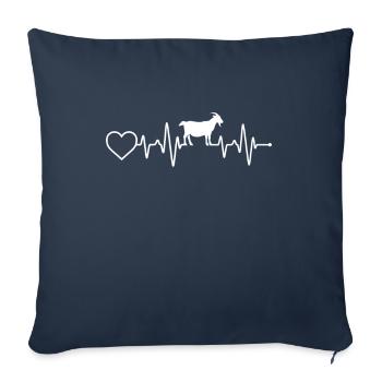 Battement de cœur de la chèvre - Housse de coussin décorative 45 x 45 cm - bleu marine - Devant