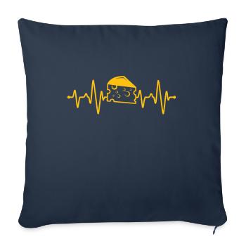 Cheese Heartbeat - Sofa pillowcase 17,3'' x 17,3'' (45 x 45 cm) - navy - Front