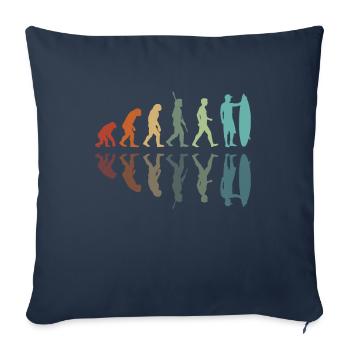 Evolution of Surfing - Sofa pillowcase 17,3'' x 17,3'' (45 x 45 cm) - navy - Front
