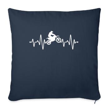 Motocross Heartbeat - Sofa pillowcase 17,3'' x 17,3'' (45 x 45 cm) - navy - Front
