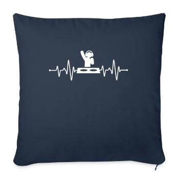 DJ Techno Heartbeat - Sofa pillowcase 17,3'' x 17,3'' (45 x 45 cm) - navy - Front