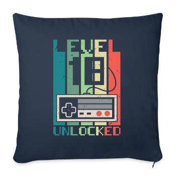 Level 18 Unlocked - Sofa pillowcase 17,3'' x 17,3'' (45 x 45 cm) - navy - Front
