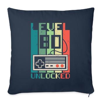 Level 80 Unlocked - Sofa pillowcase 17,3'' x 17,3'' (45 x 45 cm) - navy - Front