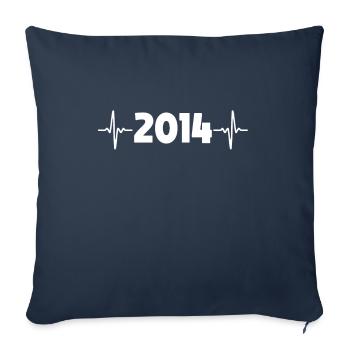 Anniversaire 2014 Heartbeat Année 2014 - Housse de coussin décorative 45 x 45 cm - bleu marine - Devant