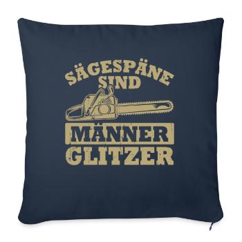 La sciure de bois, c’est le pailleté des hommes - Housse de coussin décorative 45 x 45 cm - bleu marine - Devant