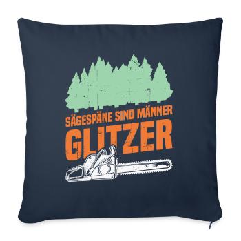 La sciure de bois, c’est le pailleté des hommes - Housse de coussin décorative 45 x 45 cm - bleu marine - Devant