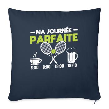 Ma Journée Parfaite Tennis - Housse de coussin décorative 45 x 45 cm - bleu marine - Devant