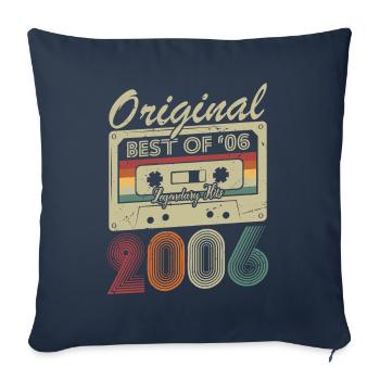 Idée originale de cadeau d’anniversaire Vintage 2006 - Housse de coussin décorative 45 x 45 cm - bleu marine - Devant