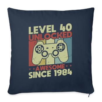 Level 40 Unlocked - Sofa pillowcase 17,3'' x 17,3'' (45 x 45 cm) - navy - Front