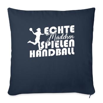 Real girls playing handball - Sofa pillowcase 17,3'' x 17,3'' (45 x 45 cm) - navy - Front