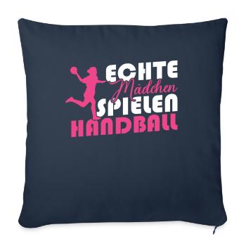 Real girls playing handball - Sofa pillowcase 17,3'' x 17,3'' (45 x 45 cm) - navy - Front