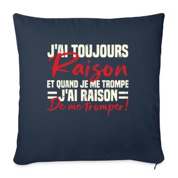 I am always right to be wrong, Humor, couple - Sofa pillowcase 17,3'' x 17,3'' (45 x 45 cm) - navy - Front