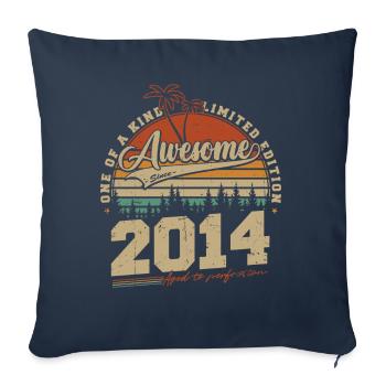 Jahrgang 2014 Vintage Geburtstag Geschenk Retro - Sofakissenbezug 45 x 45 cm - Navy - Vorne
