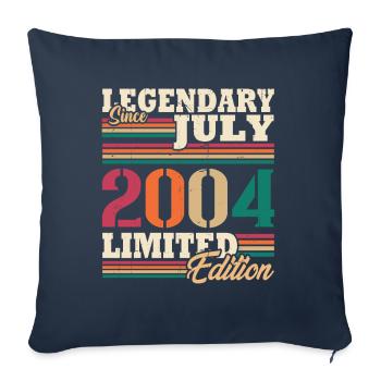 Vintage 2004 Juillet Cadeau Anniversaire Rétro - Housse de coussin décorative 45 x 45 cm - bleu marine - Devant
