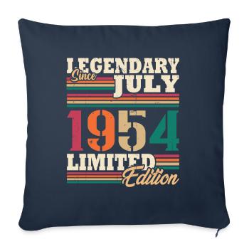 Vintage 1954 Juillet Cadeau Anniversaire Rétro - Housse de coussin décorative 45 x 45 cm - bleu marine - Devant
