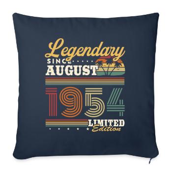 Legendary since August 1954 vintage birthday - Sofa pillowcase 17,3'' x 17,3'' (45 x 45 cm) - navy - Front