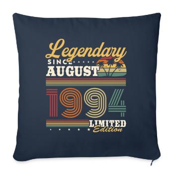 Légendaire depuis août 1994 Millésime Anniversaire - Housse de coussin décorative 45 x 45 cm - bleu marine - Devant