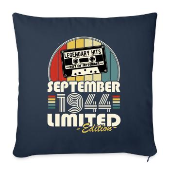 Legendary since September 1944 vintage birthday - Sofa pillowcase 17,3'' x 17,3'' (45 x 45 cm) - navy - Front