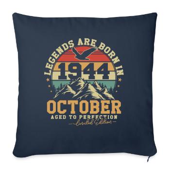 October 1944 Vintage Birthday 1944 Gift - Sofa pillowcase 17,3'' x 17,3'' (45 x 45 cm) - navy - Front