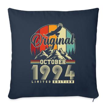 Original Octobre 1994 Vintage Anniversaire - Housse de coussin décorative 45 x 45 cm - bleu marine - Devant