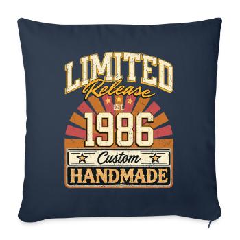 Limité 1986 drôle dictons cadeau anniversaire - Housse de coussin décorative 45 x 45 cm - bleu marine - Devant