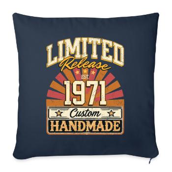 Limité 1971 drôle dictons cadeau anniversaire - Housse de coussin décorative 45 x 45 cm - bleu marine - Devant