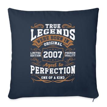 Légendes nées en 2007 - Housse de coussin décorative 45 x 45 cm - bleu marine - Devant