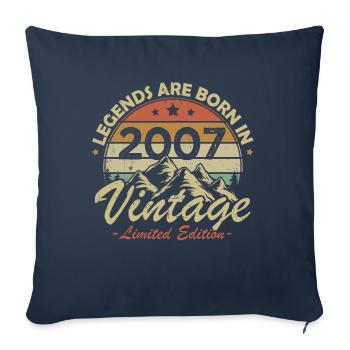 Les Légendes Sont Nées En 2007 Vintage Cadeau - Housse de coussin décorative 45 x 45 cm - bleu marine - Devant