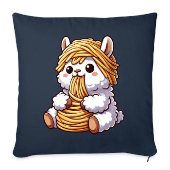 Funny Llama Spaghetti Italian Clumsy - Sofa pillowcase 17,3'' x 17,3'' (45 x 45 cm) - navy - Front