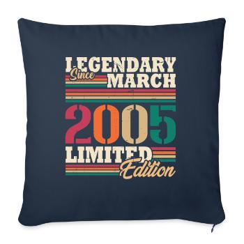 Vintage 2005 Mars Cadeau Anniversaire Rétro - Housse de coussin décorative 45 x 45 cm - bleu marine - Devant