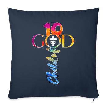 ÉGLISE CHRÉTIENS 10 ANS DE JÉSUS 10E ANNIVERSAIRE - Housse de coussin décorative 45 x 45 cm - bleu marine - Devant