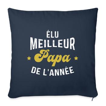 élu meilleur Papa de l'année - Housse de coussin décorative 45 x 45 cm - bleu marine - Devant