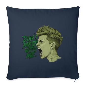 Ne plaisantez pas avec moi - Housse de coussin décorative 45 x 45 cm - bleu marine - Devant