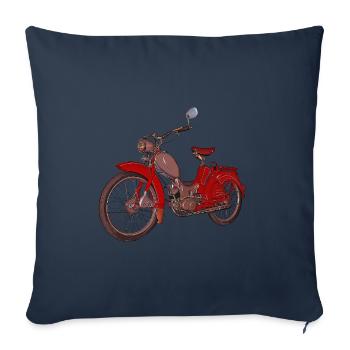Cyclomoteur DDR à deux temps de Suhl - Housse de coussin décorative 45 x 45 cm - bleu marine - Devant