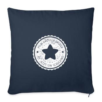 Mein großer Bruder ist ein Schulkind - Sofakissenbezug 45 x 45 cm - Navy - Vorne